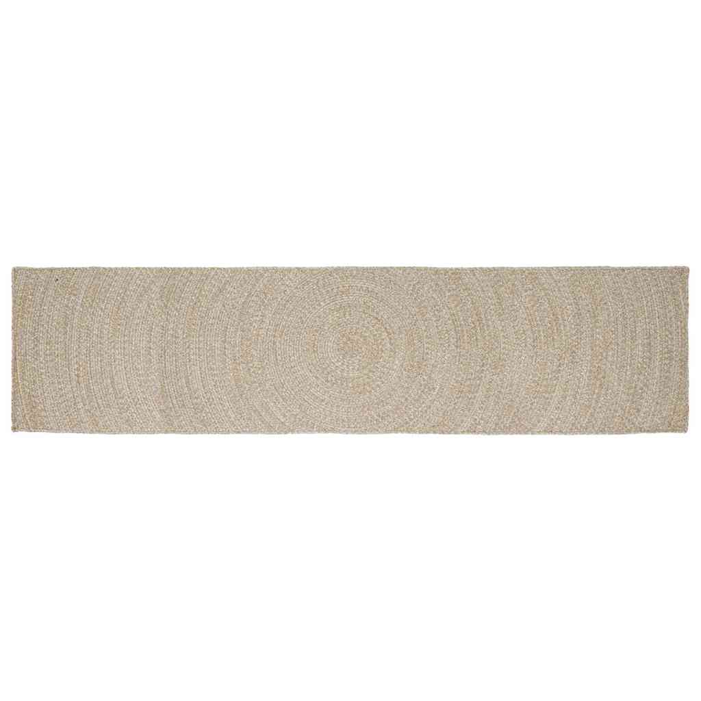 Vidaxx tapis rectangulaire naturel et blanc 80 x 400 cm jute