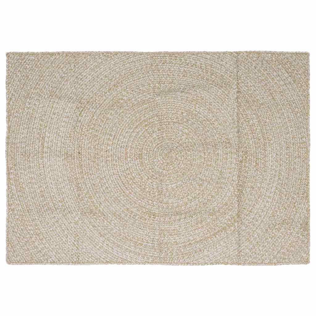 Vidaxx tapis rectangulaire naturel et blanc 120 x 170 cm jute