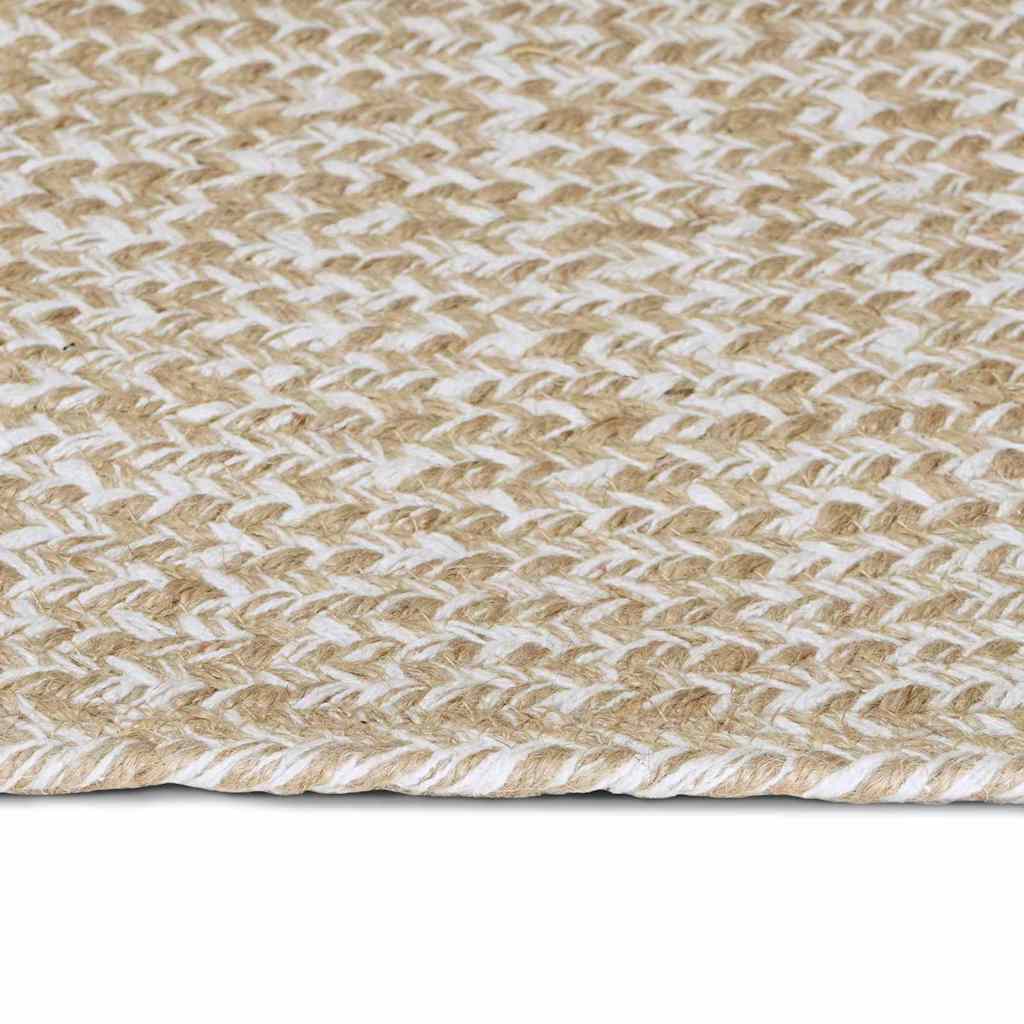 Vidaxx tapis carré naturel et blanc 160 x 160 cm jute