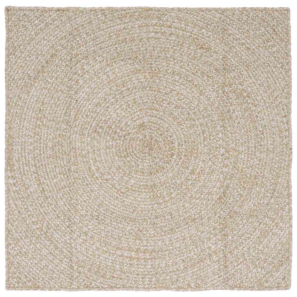 Vidaxx tapis carré naturel et blanc 160 x 160 cm jute