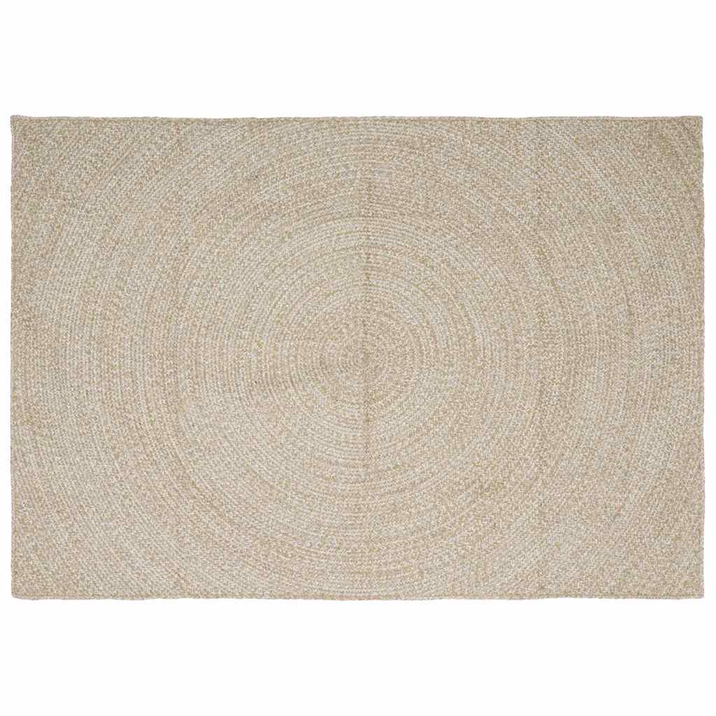 Vidaxx tapis rectangulaire naturel et blanc 160 x 230 cm jute