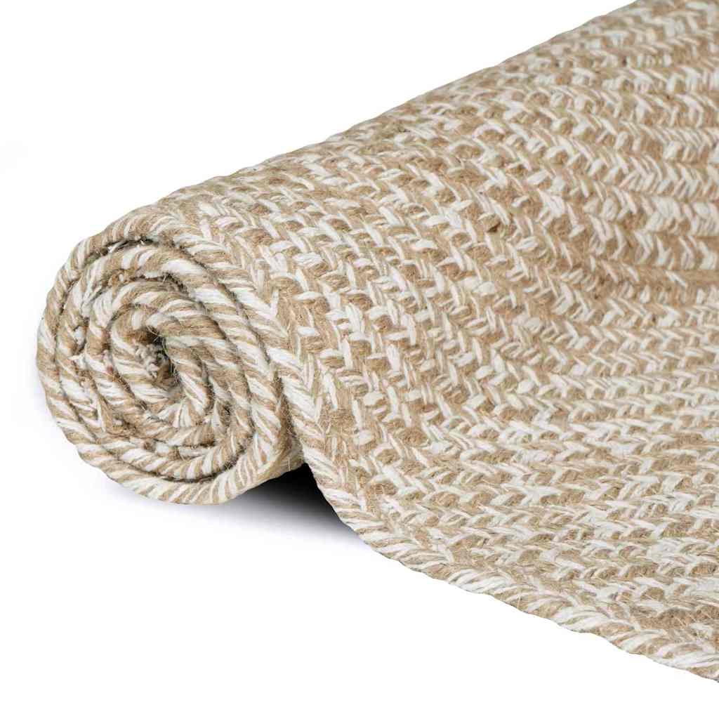 Vidaxx tapis carré naturel et blanc 240 x 240 cm jute