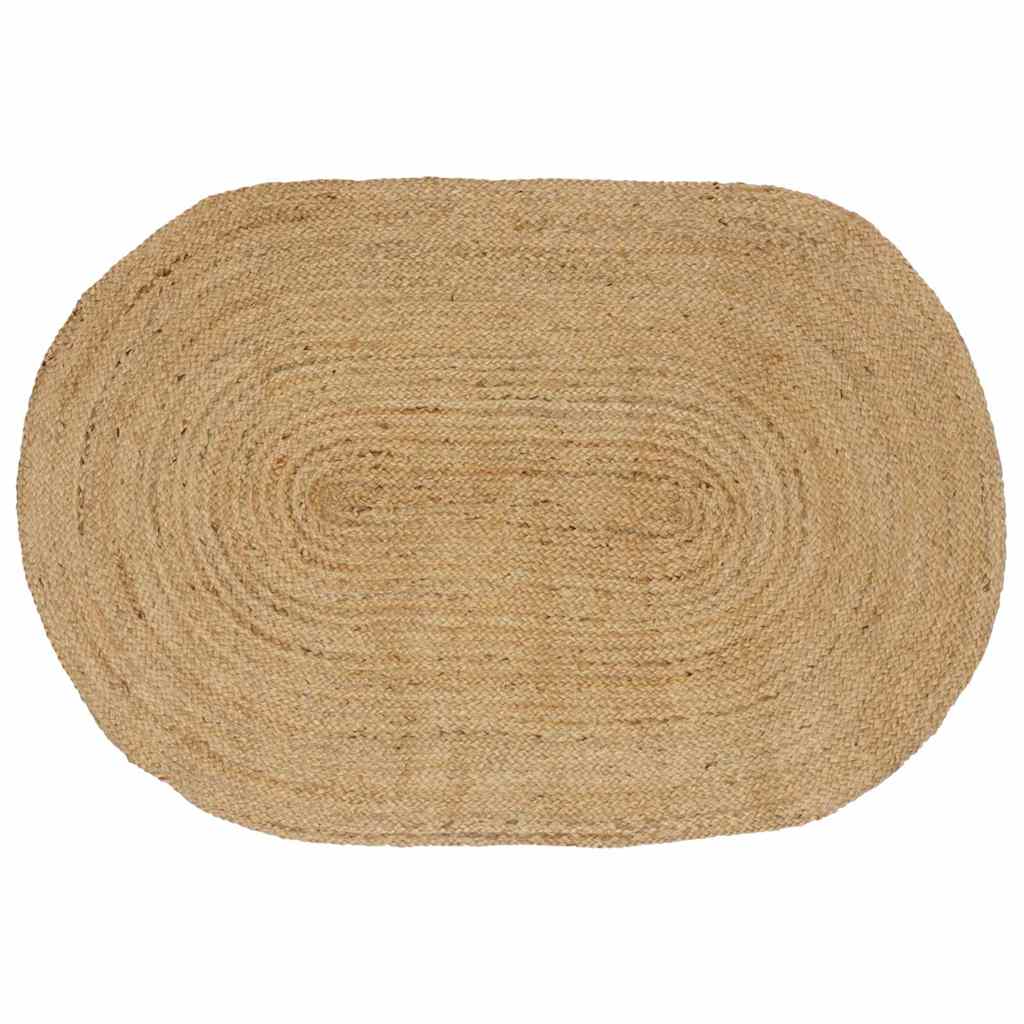 Vidaxl tapis ovale naturel 100 x 152 cm jute