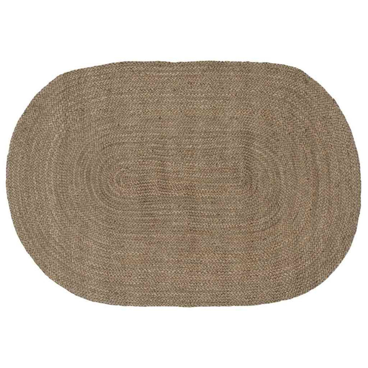 Vidaxl tapis ovale gris 122 x 183 cm jute