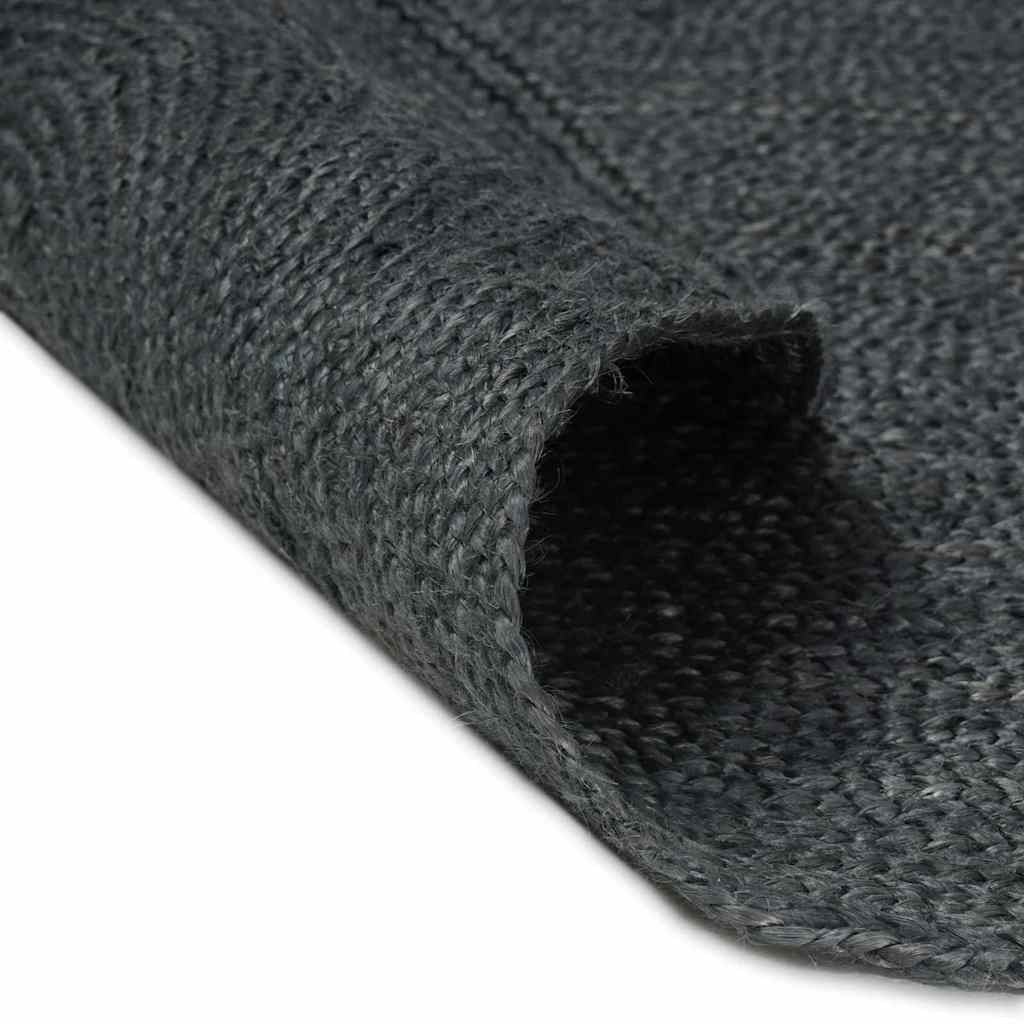 Vidaxl tapis ovale noir 205 x 305 cm jute