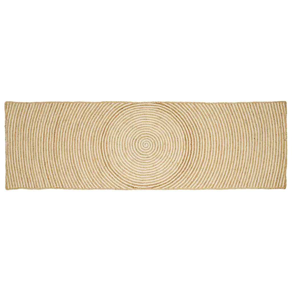 Vidaxx tapis naturel et blanc 60 x 250 cm jute