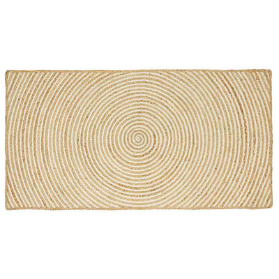 Vidaxl tapis naturel et blanc 80 x 150 cm jute