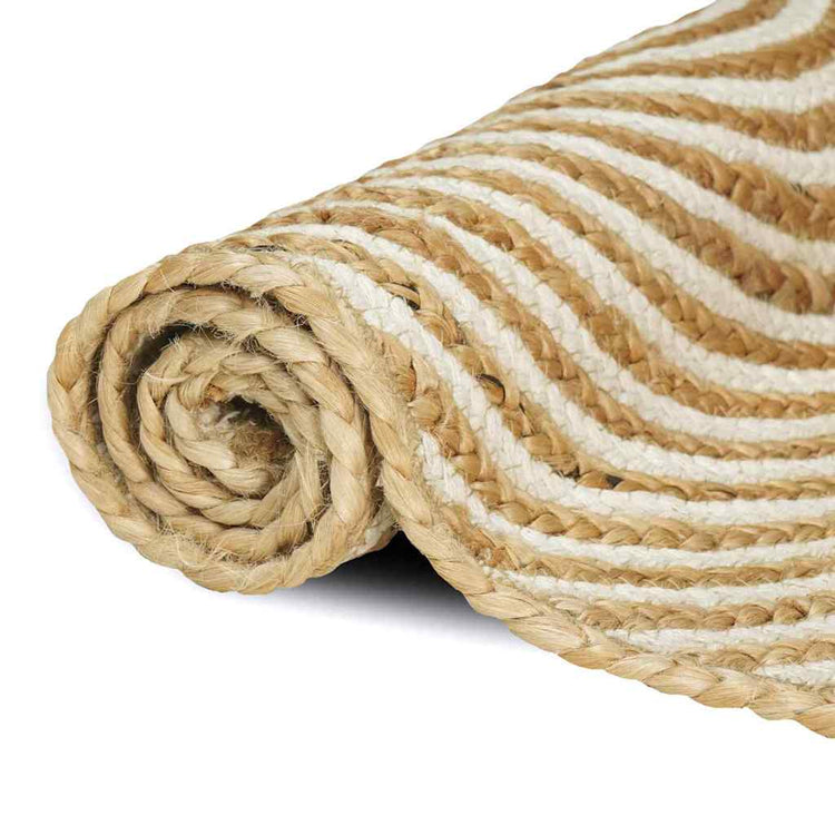 Vidaxx tapis naturel et blanc 80 x 250 cm jute
