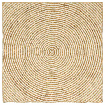 Vidaxx tapis naturel et blanc 120 x 120 cm jute