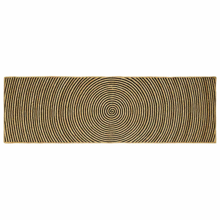 Vidaxl tapis naturel et noir 80 x 250 cm jute