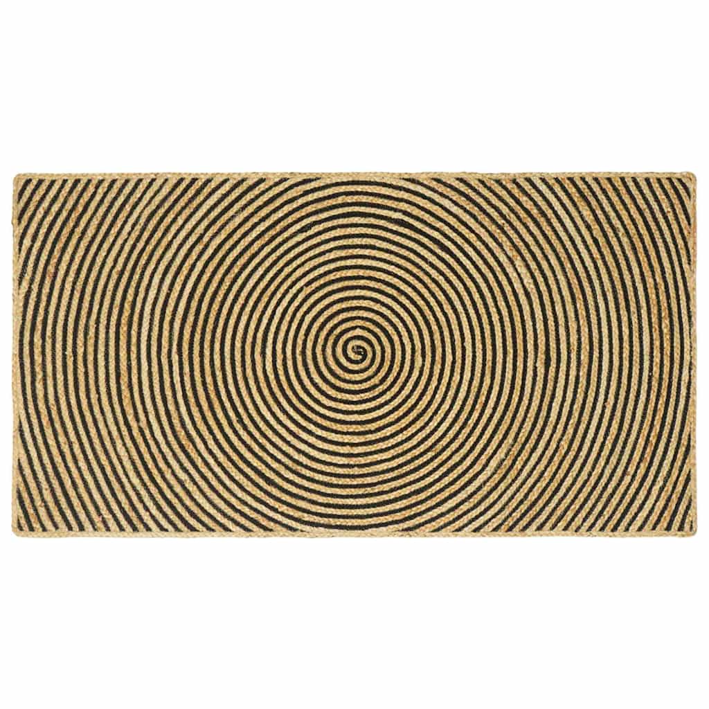 Vidaxl tapis naturel et noir 100 x 200 cm jute