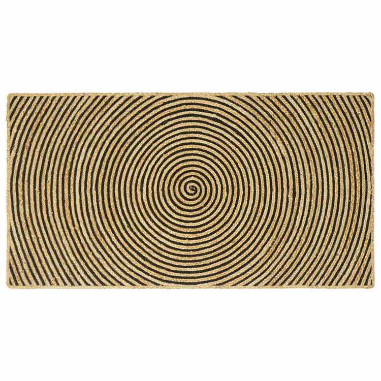 Vidaxl tapis naturel et noir 100 x 200 cm jute