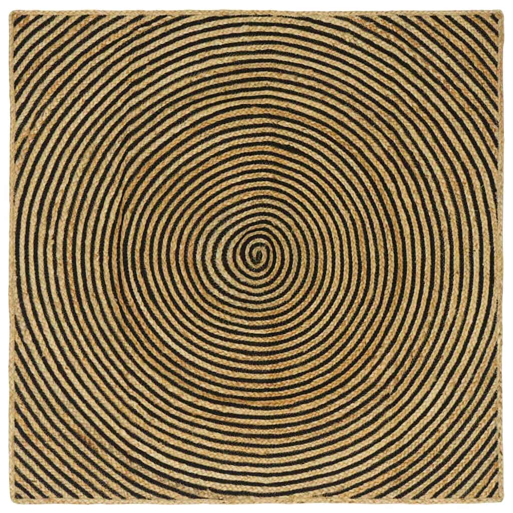 Vidaxx tapis naturel et noir 120 x 120 cm jute