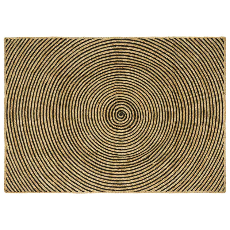 Vidaxl tapis naturel et noir 120 x 170 cm jute