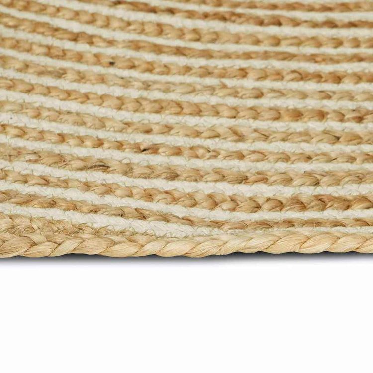 Vidaxl tapis naturel et blanc 100 x 152 cm jute