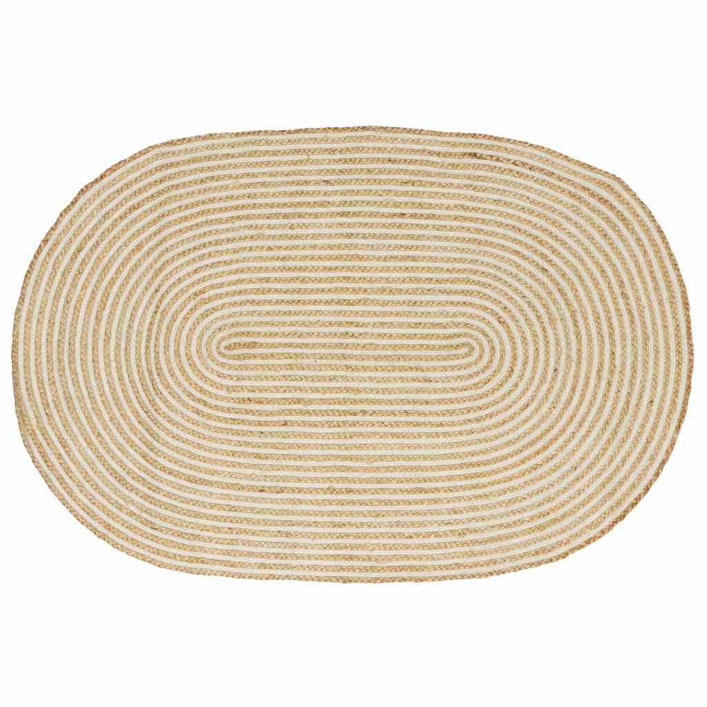 Vidaxx tapis naturel et blanc 122 x 183 cm jute
