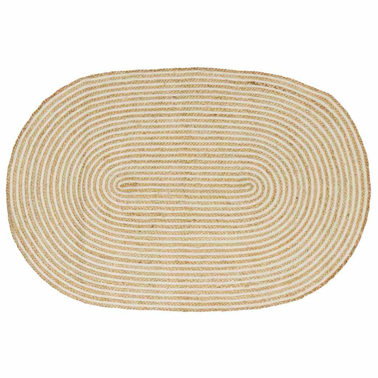 Vidaxx tapis naturel et blanc 122 x 183 cm jute