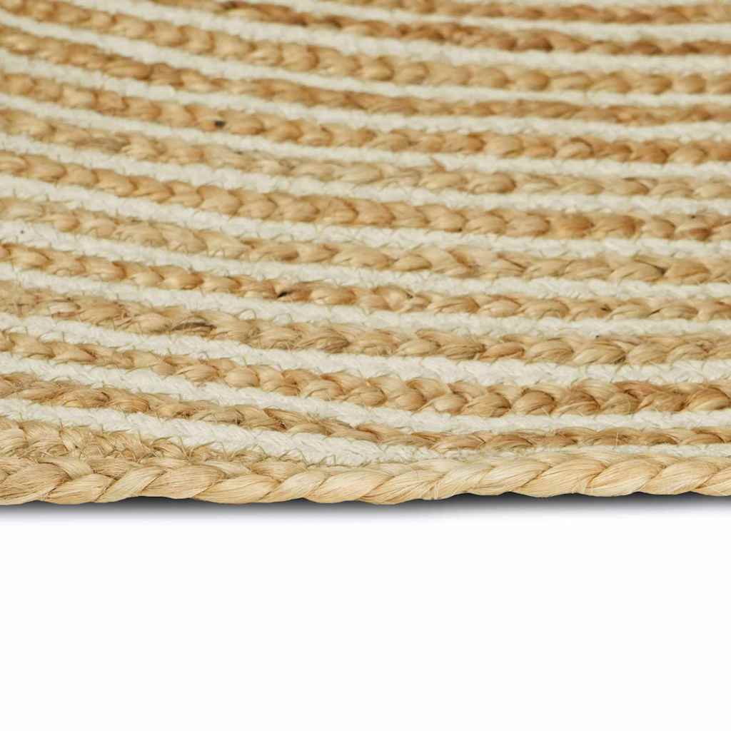 Vidaxl tapis naturel et blanc 205 x 305 cm jute