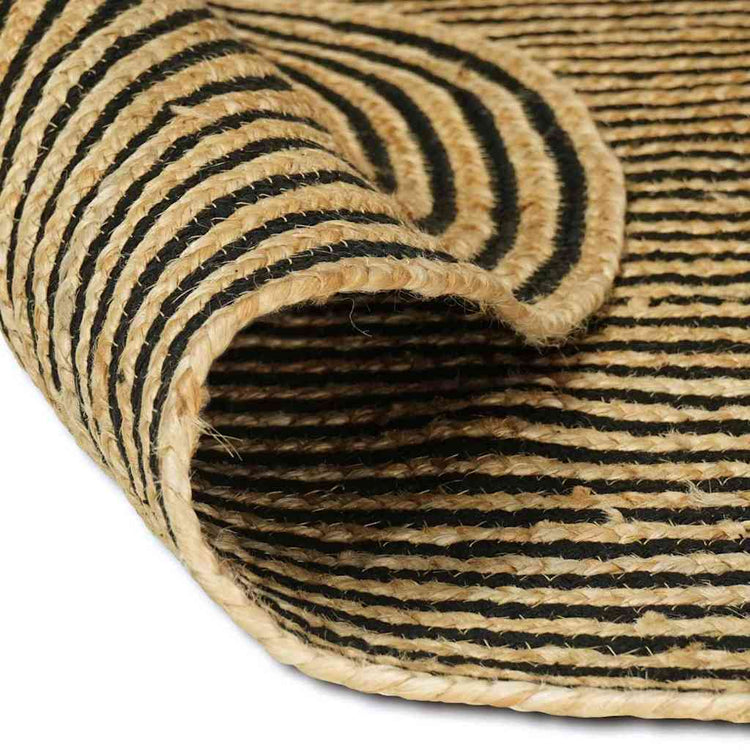 Vidaxl tapis naturel et noir 100 x 152 cm jute