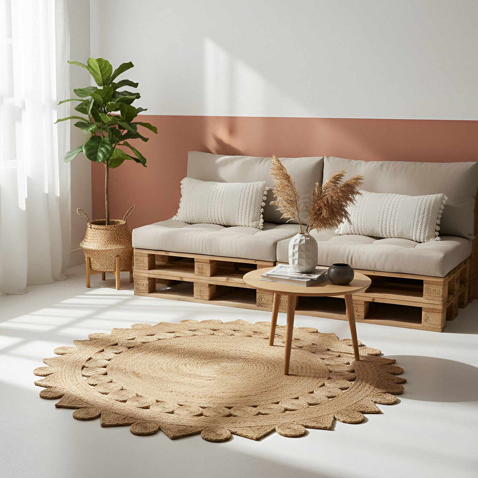 Vidaxx tapis marron ø 180 cm jute