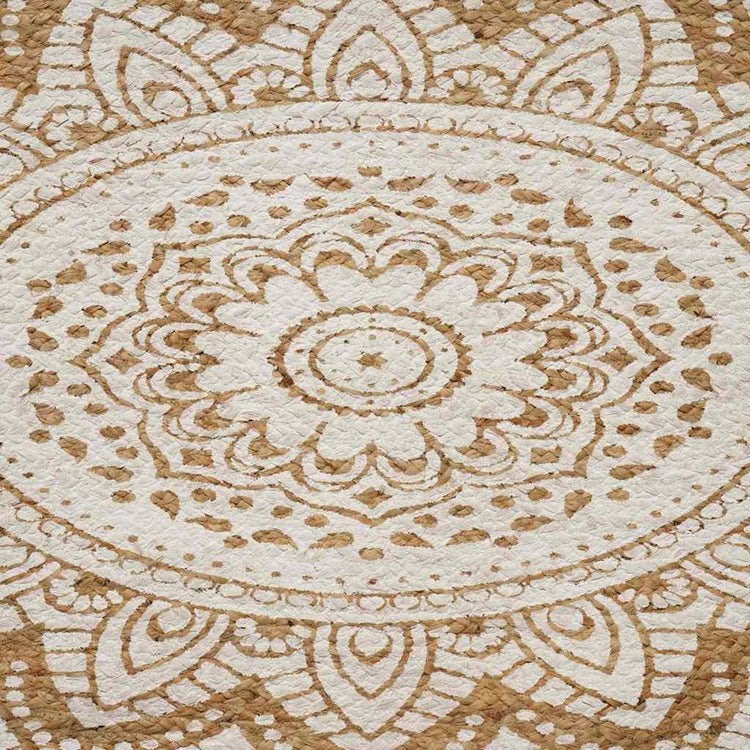 Vidaxx tapis de jute fleurs naturel 122 x 183 cm jute