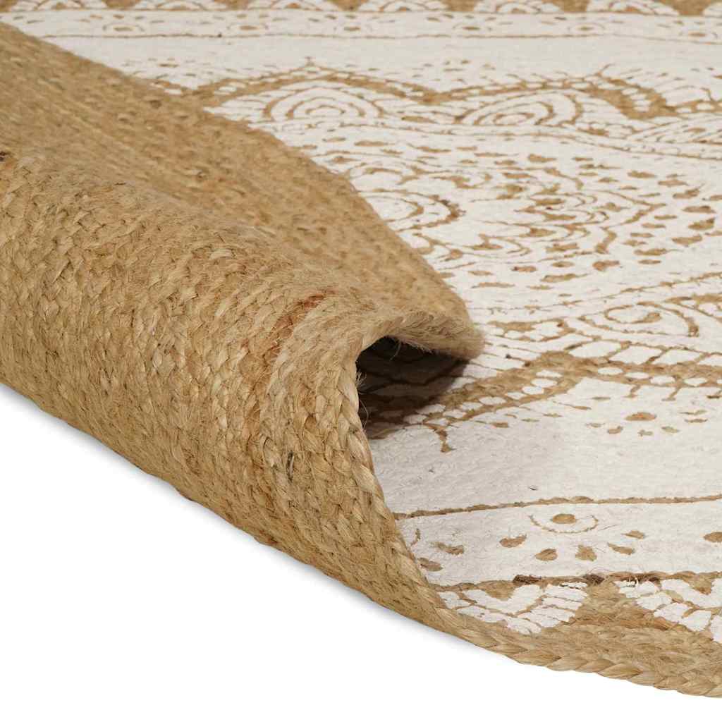 Vidaxx tapis de jute fleurs naturel 122 x 183 cm jute