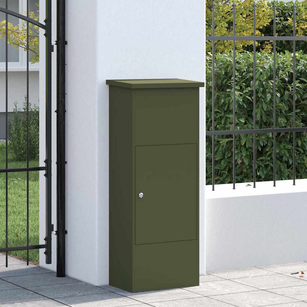Vidaxx boîte à notice vert olive 44,5 x 29 x 110,5 cm acier