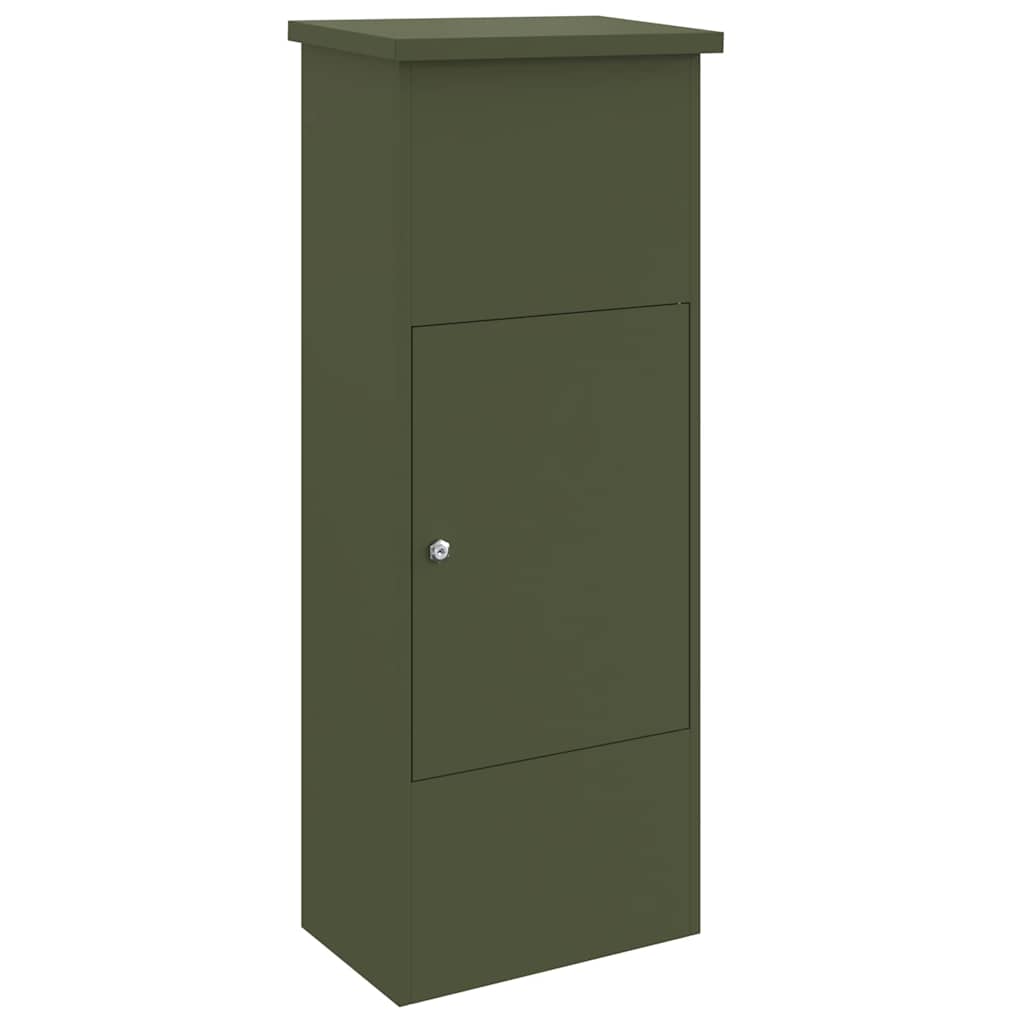 Vidaxx boîte à notice vert olive 44,5 x 29 x 110,5 cm acier