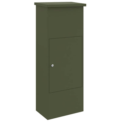 Vidaxx boîte à notice vert olive 44,5 x 29 x 110,5 cm acier