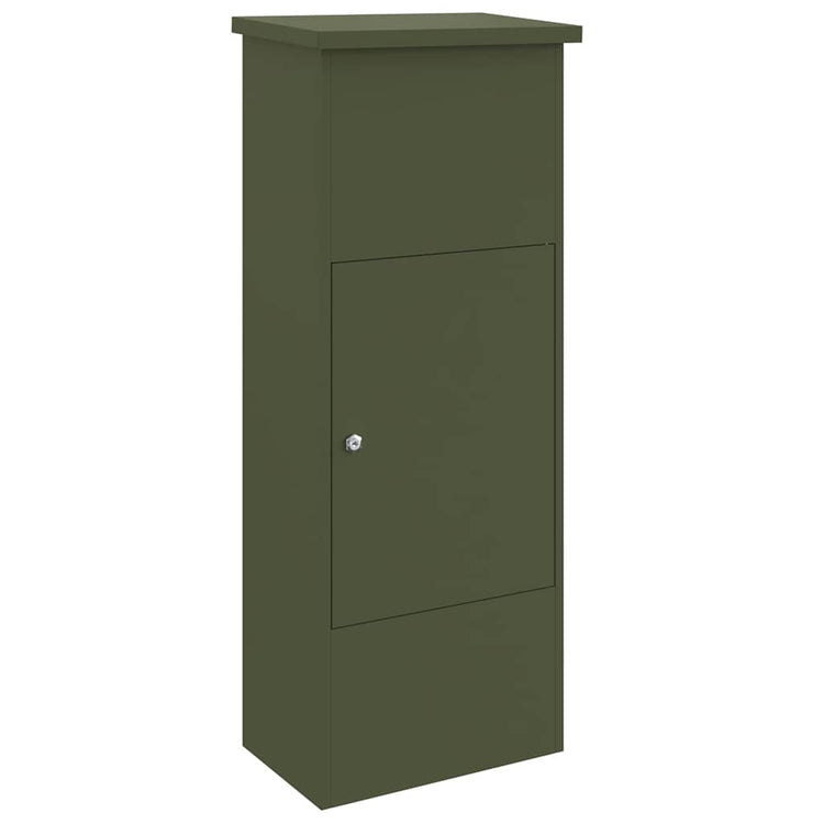 Vidaxx boîte à notice vert olive 44,5 x 29 x 110,5 cm acier