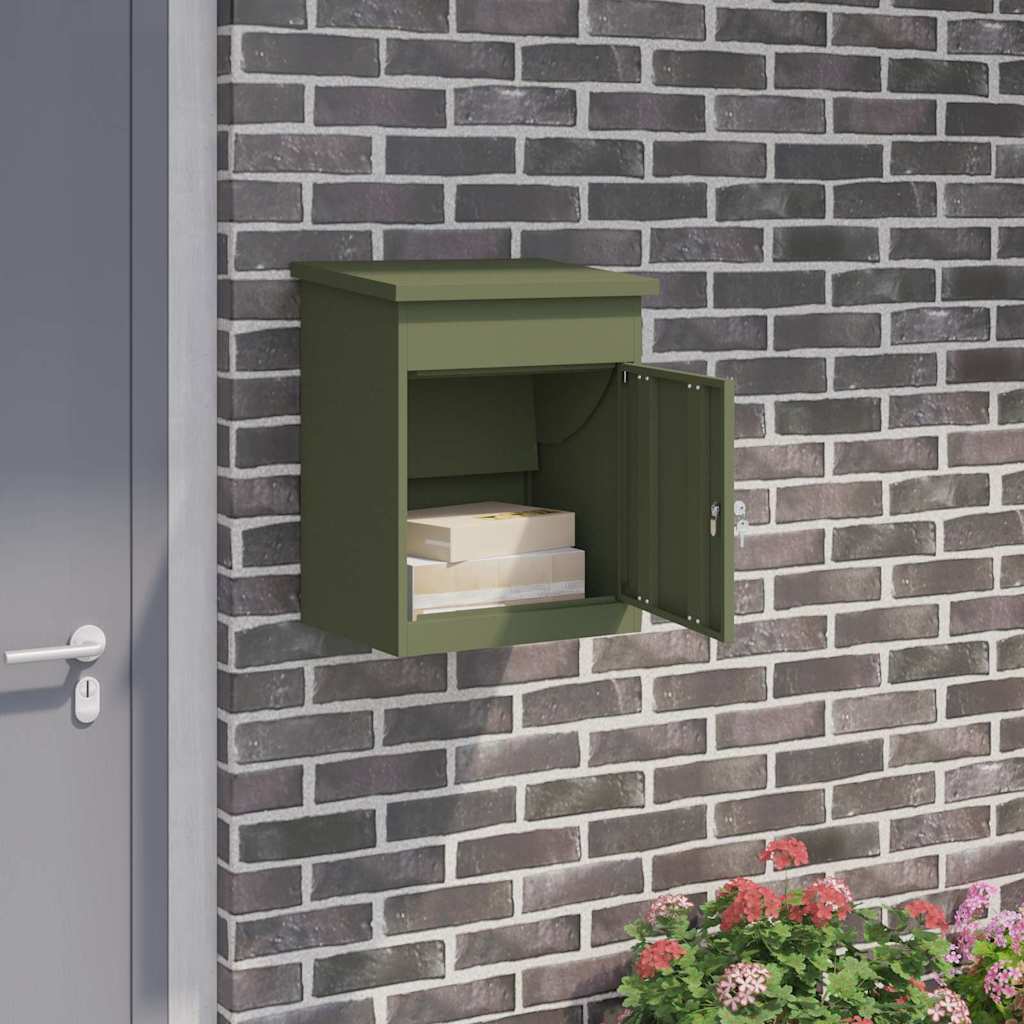 Vidaxx notice boîte avec rangement vert olive 47,5 x 38 x 59 cm acier