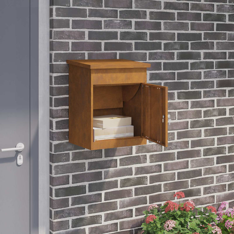 Vidaxl boîte d'insertion d'emballage rouillé 47,5 x 38 x 59 cm acier corten
