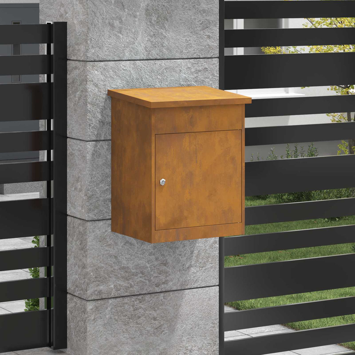 Vidaxl boîte d'insertion d'emballage rouillé 47,5 x 38 x 59 cm acier corten