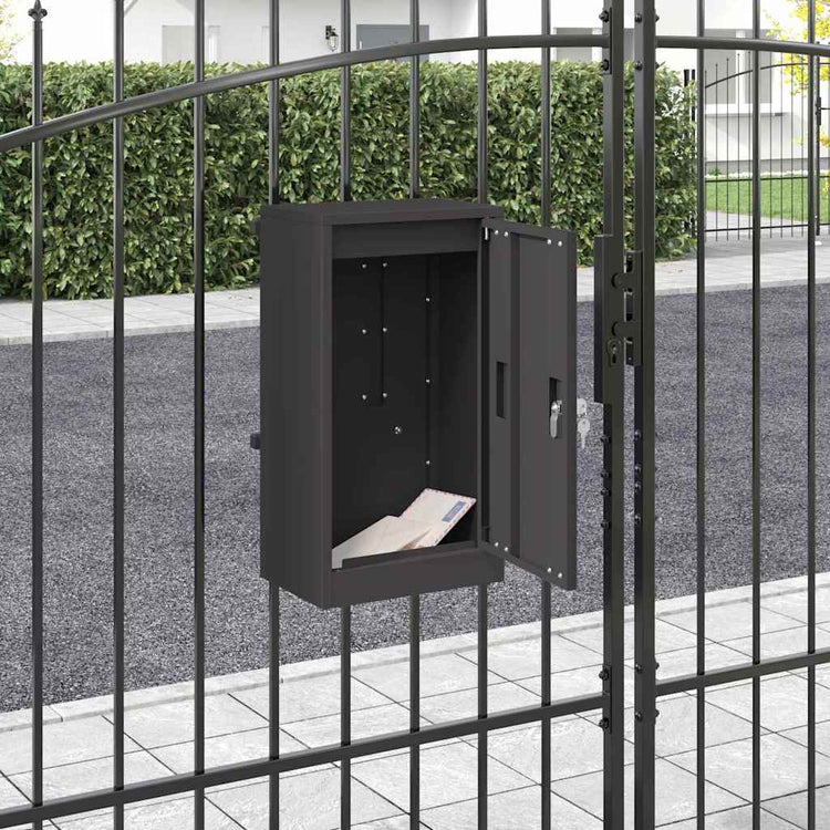 Vidaxx boîte aux lettres avec rangement avec porte noir 30 x 20 x 55 cm acier