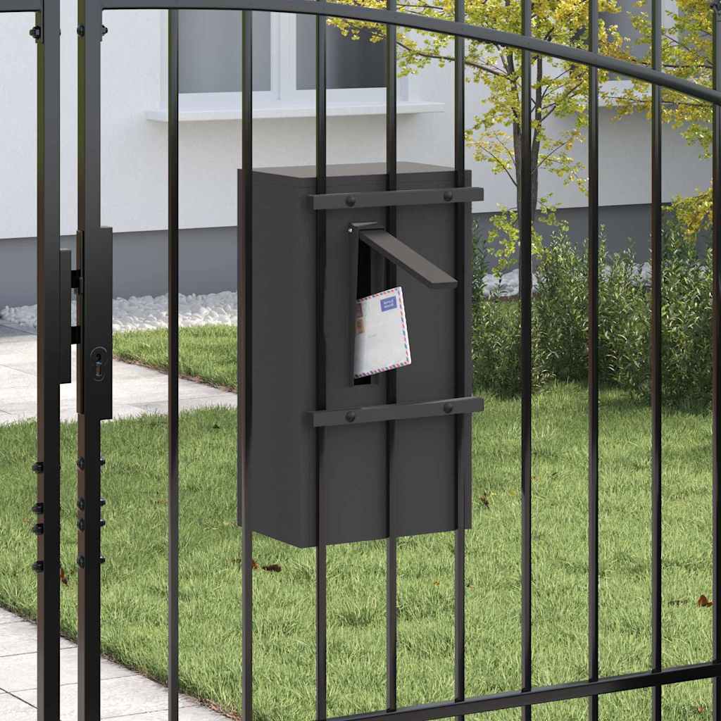 Vidaxx boîte aux lettres avec rangement avec porte noir 30 x 20 x 55 cm acier