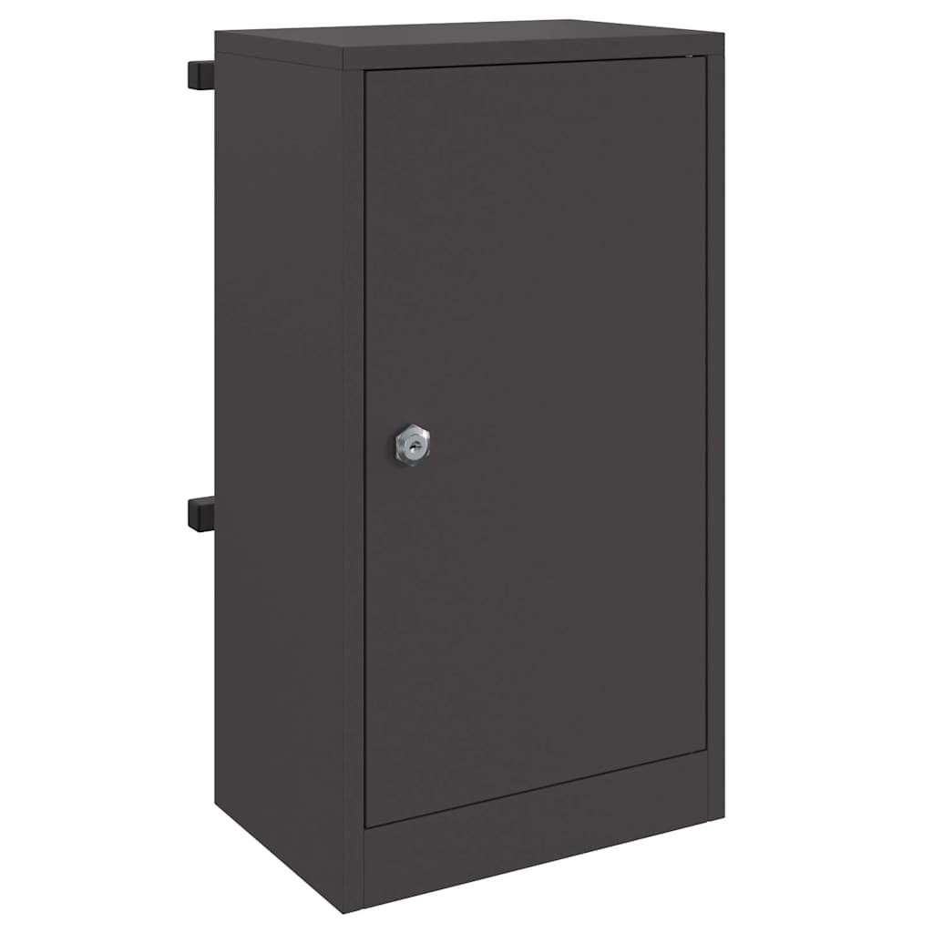Vidaxx boîte aux lettres avec rangement avec porte noir 30 x 20 x 55 cm acier