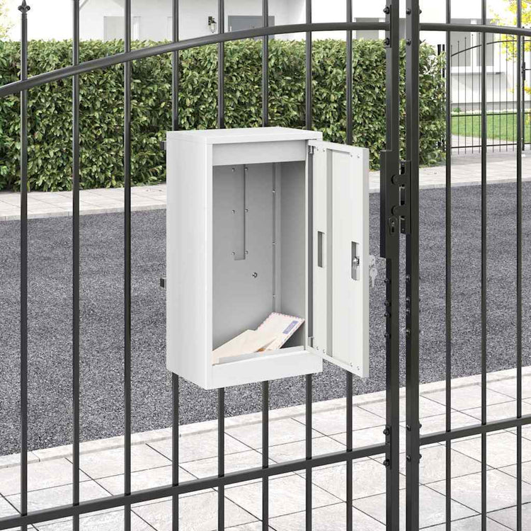 Vidaxx boîte aux lettres avec rangement avec porte blanc 30 x 20 x 55 cm acier
