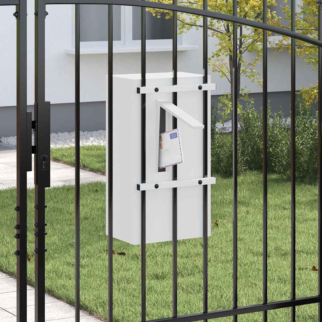 Vidaxx boîte aux lettres avec rangement avec porte blanc 30 x 20 x 55 cm acier