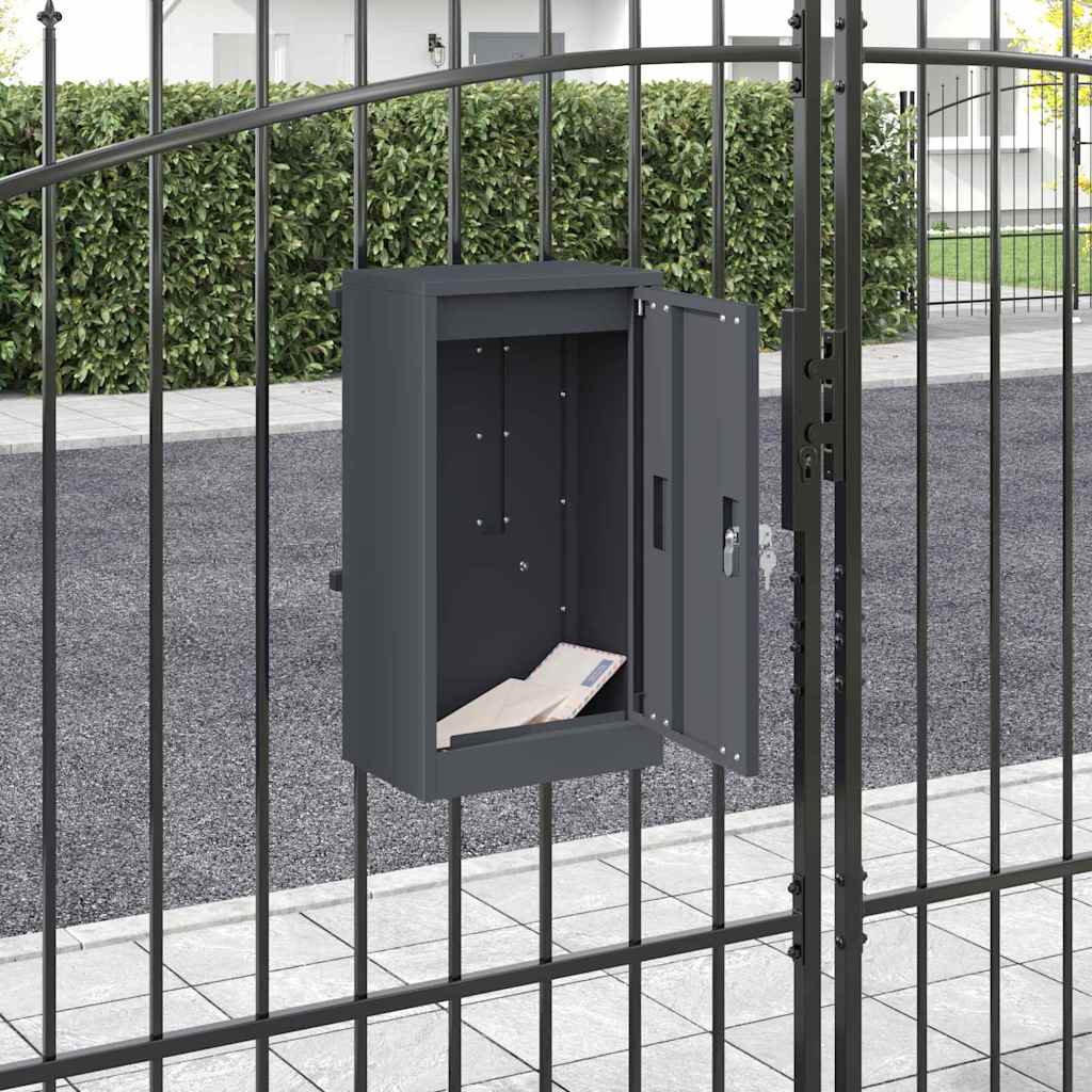 Vidaxx boîte aux lettres avec rangement avec serrure anthracite 30 x 20 x 55 cm acier