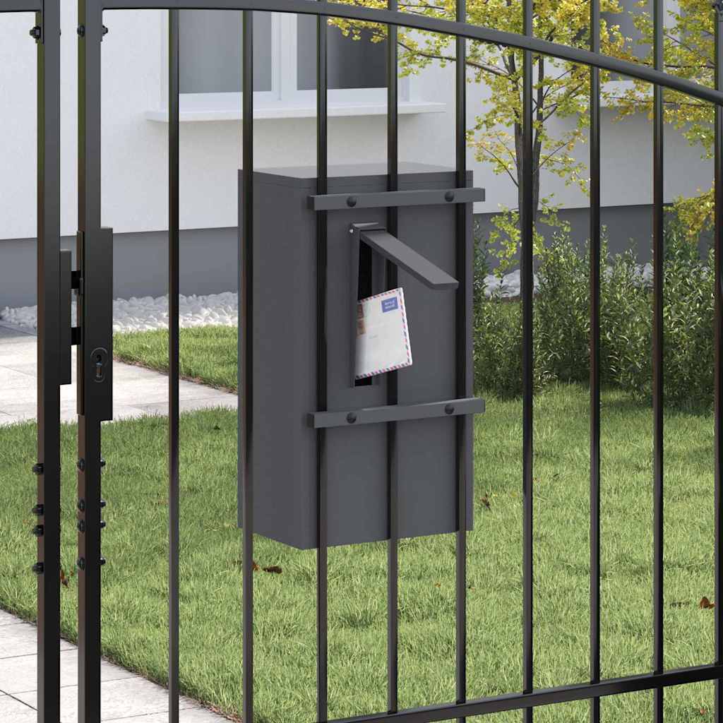 Vidaxx boîte aux lettres avec rangement avec serrure anthracite 30 x 20 x 55 cm acier