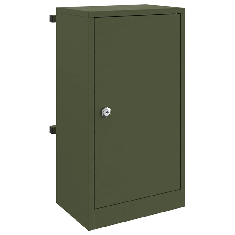 Vidaxx boîte aux lettres avec rangement avec serrure vert olive 30 x 20 x 55 cm acier