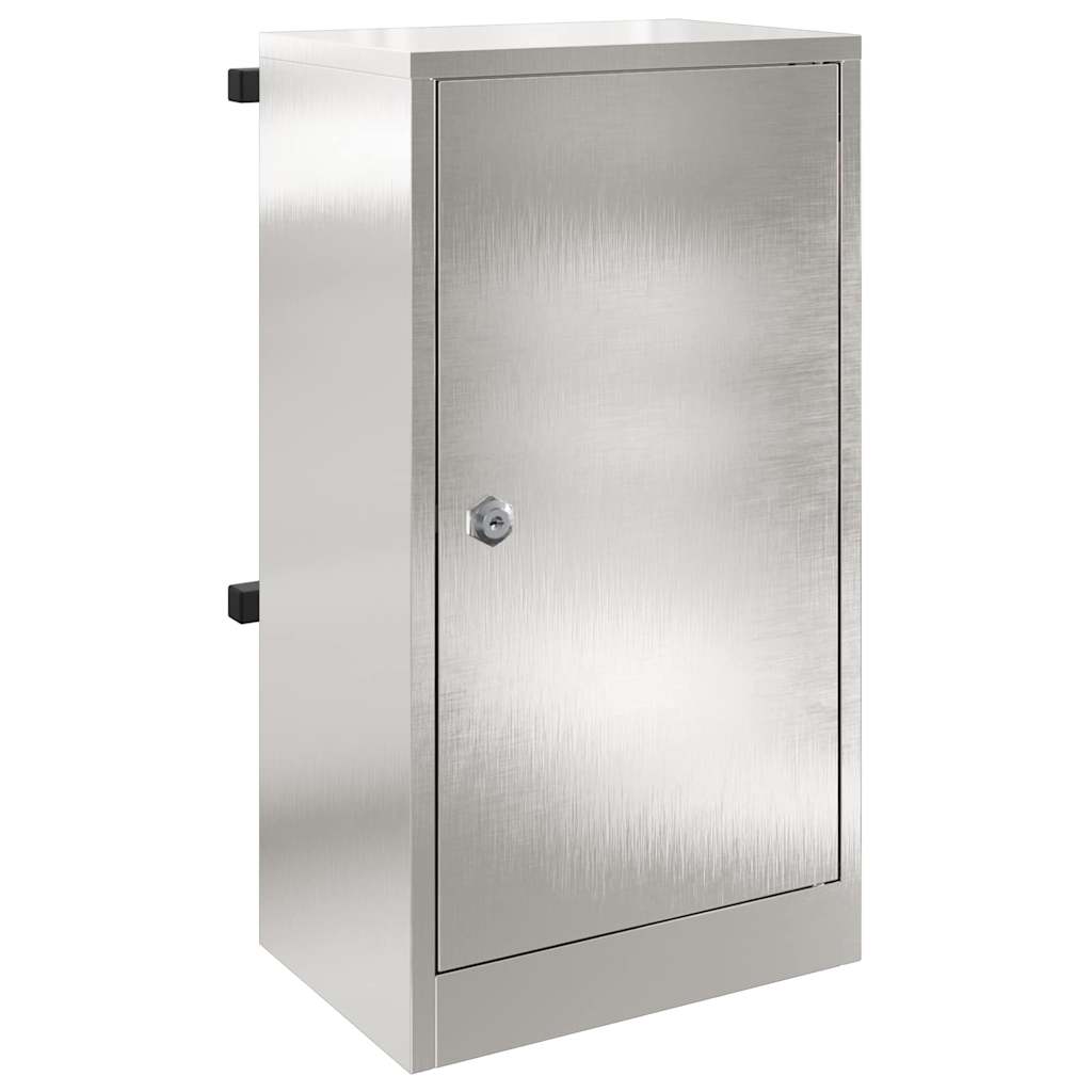 Vidaxx boîte aux lettres avec rangement argent 30 x 20 x 55 cm acier inoxydable