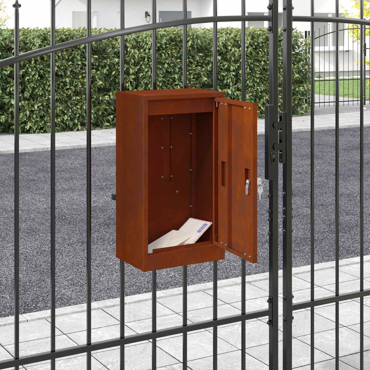 Vidaxx boîte aux lettres avec rangement rouillé 30 x 20 x 55 cm acier corten
