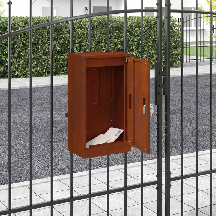 Vidaxx boîte aux lettres avec rangement rouillé 30 x 20 x 55 cm acier corten