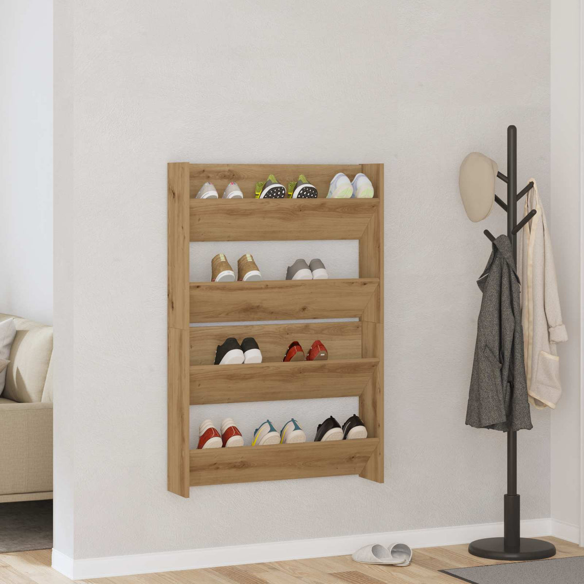 VidaXL armoire à chaussures 2 pcs chêne artisanal 85 x 18 x 90 cm bois d'ingénierie