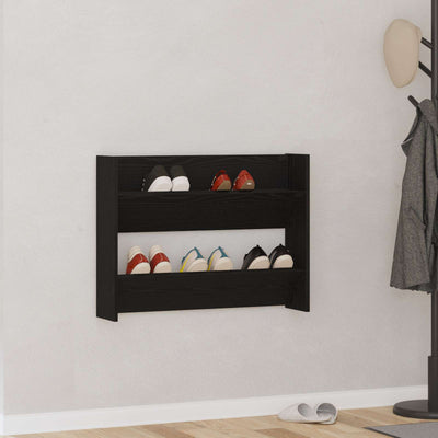 Vidaxx meuble à chaussures avec étagère chêne noir 85 x 18 x 90 cm bois fini