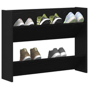 Vidaxx meuble à chaussures avec étagère chêne noir 85 x 18 x 90 cm bois fini - afbeelding 3