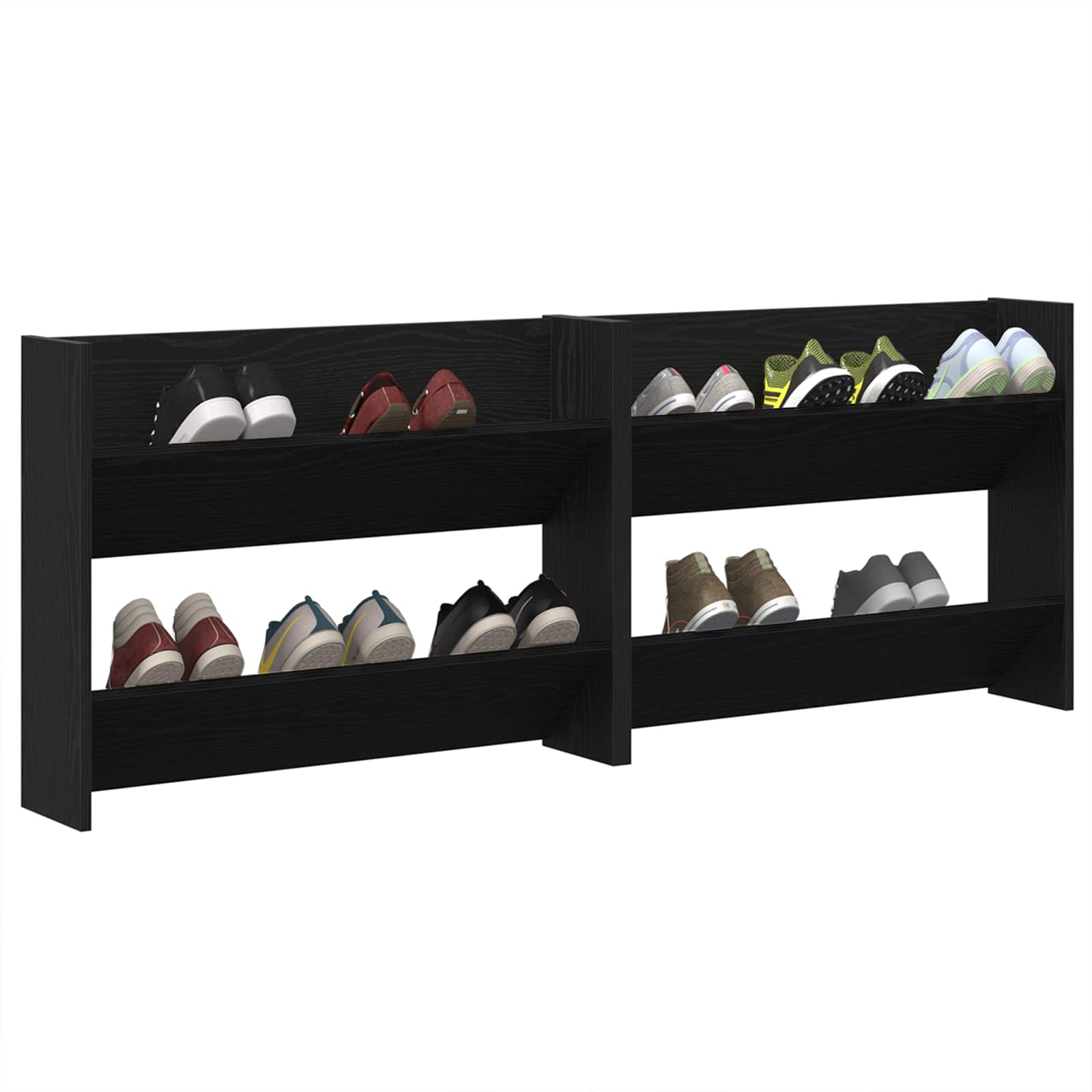 Vidaxx armoire à chaussures 2 pcs chêne noir 85 x 18 x 90 cm bois d'ingénierie