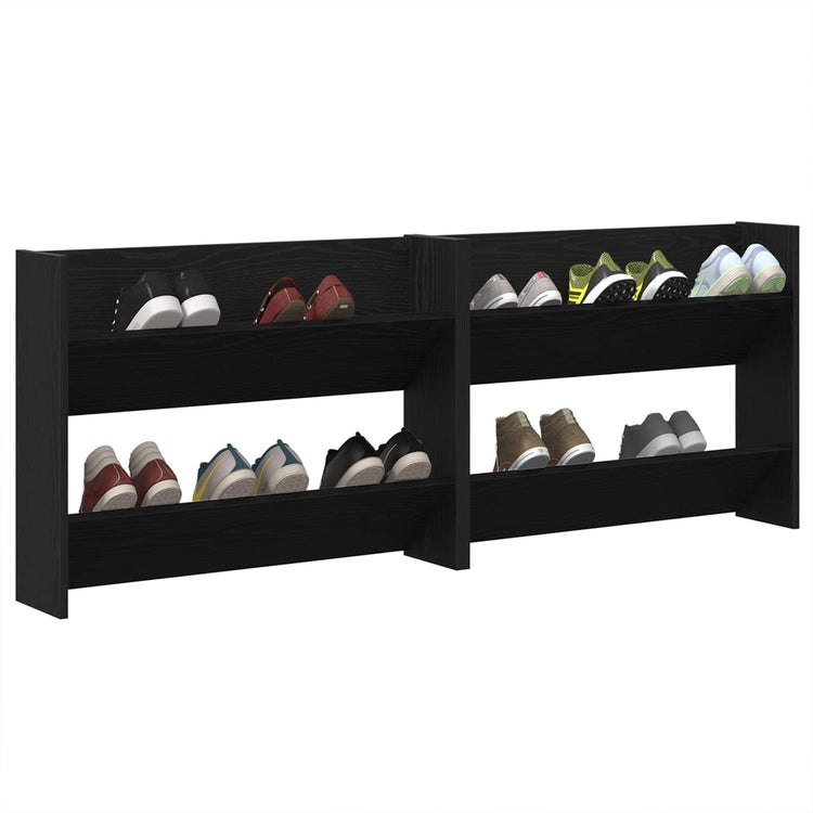 Vidaxx armoire à chaussures 2 pcs chêne noir 85 x 18 x 90 cm bois d'ingénierie