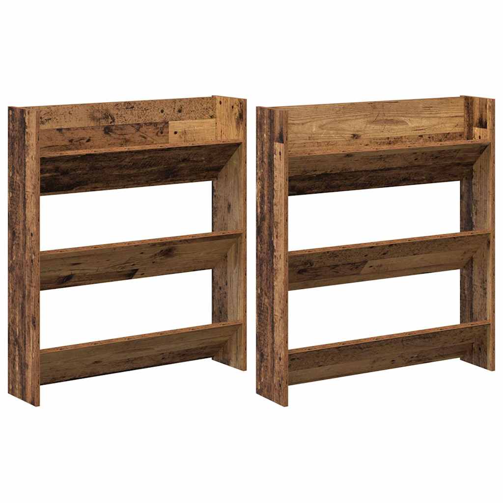 VidaXL armoire à chaussures 2 pcs vieux bois 85 x 18 x 90 cm bois traité